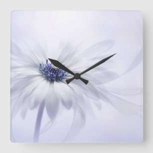 Flowers   Pale Purple Flower Square Wall Clock