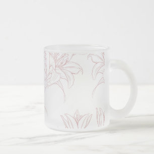 Flowers Pattern 10 Frosted Glass Coffee Mug
