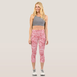 Flowers Pattern 14 Capri Leggings