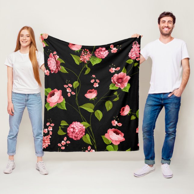 Flowers Pattern 18 Fleece Blanket (In Situ)