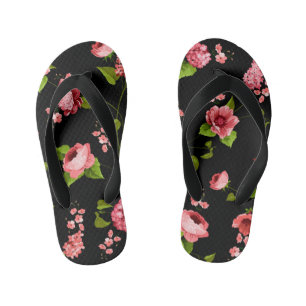 Flowers Pattern 18 Kid's Flip Flops