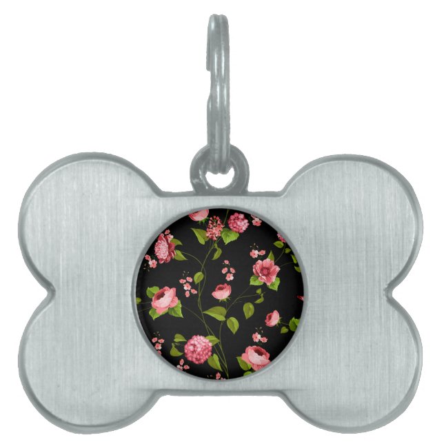 Flowers Pattern 18 Pet ID Tag (Front)