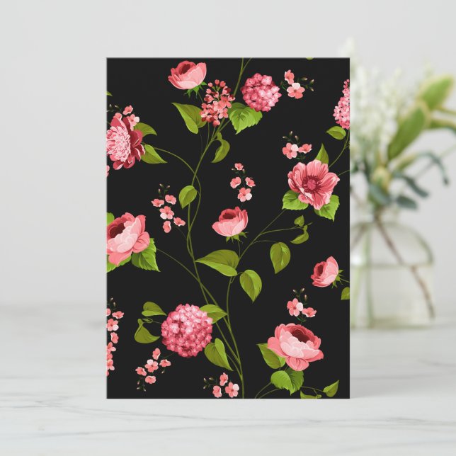 Flowers Pattern 18 Thank You Card (Standing Front)