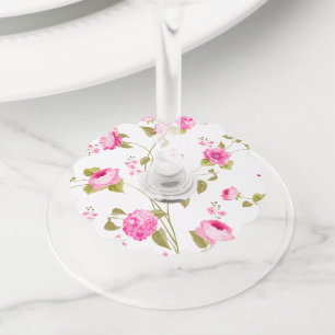 Flowers Pattern 19 Wine Glass Tag