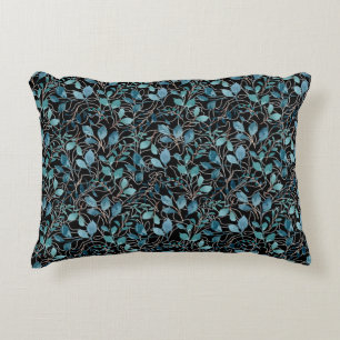 Flowers pattern 21.w Black BG Decorative Cushion