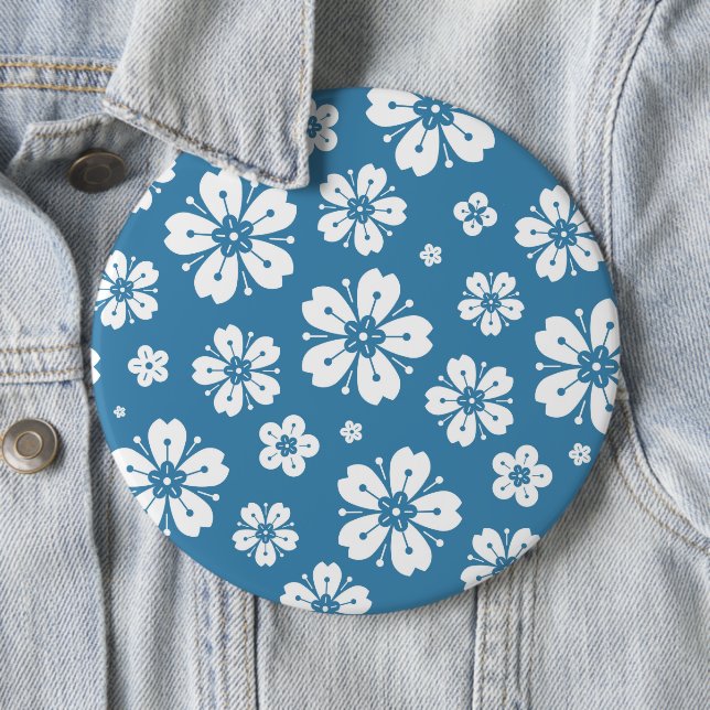 Flowers Pattern 5 6 Cm Round Badge (In Situ)