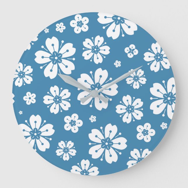Flowers Pattern 5 Large Clock (Front)
