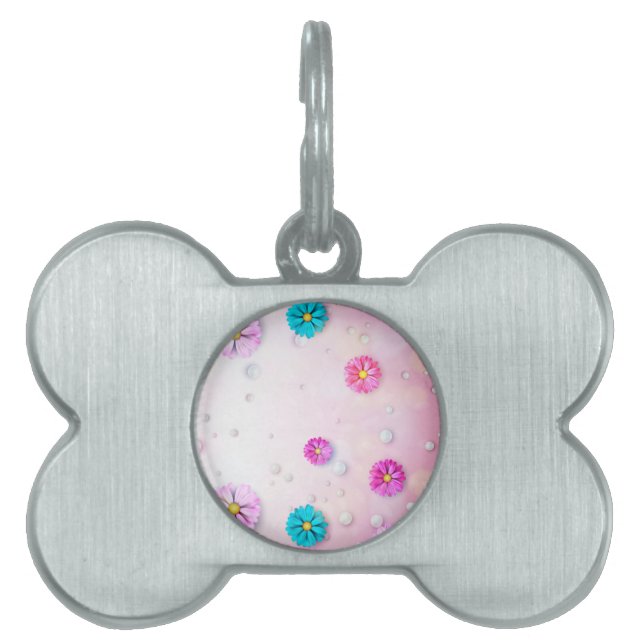 Flowers Pattern 7 Pet ID Tag (Front)