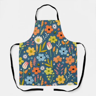 flowers pattern apron