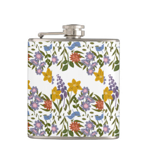 Flowers Pattern Hip Flask