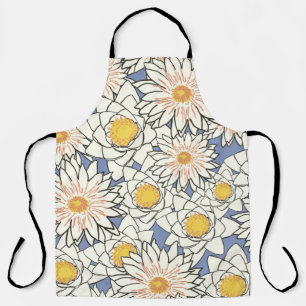 Flowers pattern lotus lily apron
