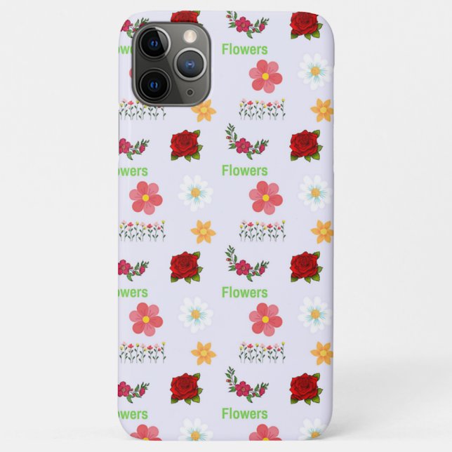 Flowers pattern on grey Case-Mate iPhone case (Back)