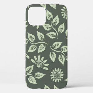 Flowers pattern spring green iPhone 12 case