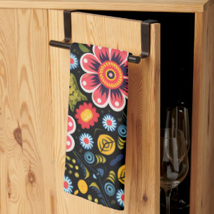 Flowers Pattern Tea Towel