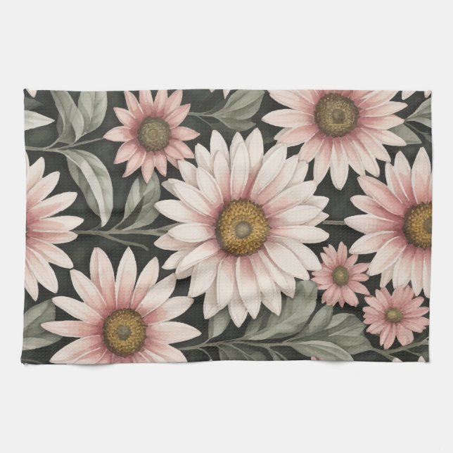 flowers pattern tea towel (Horizontal)