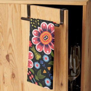 Flowers Pattern Tea Towel