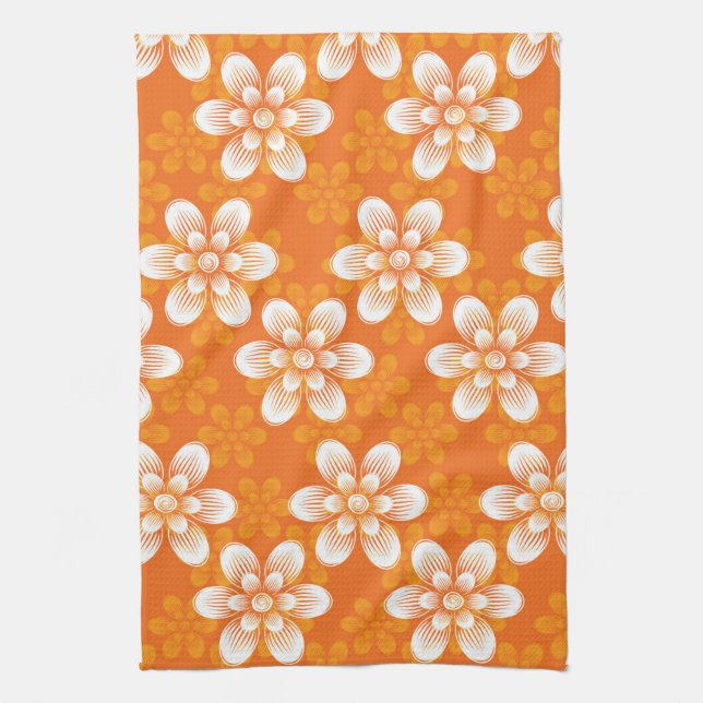 Flowers Pattern Tea Towel (Vertical)