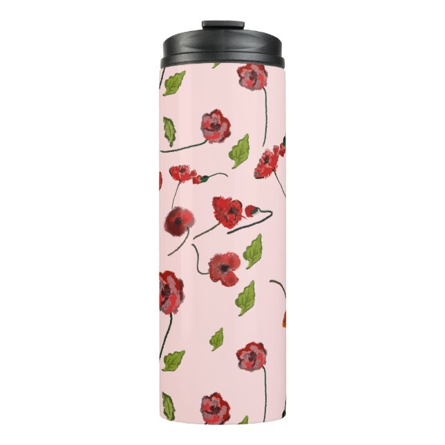 flowers pattern thermal tumbler (Front)