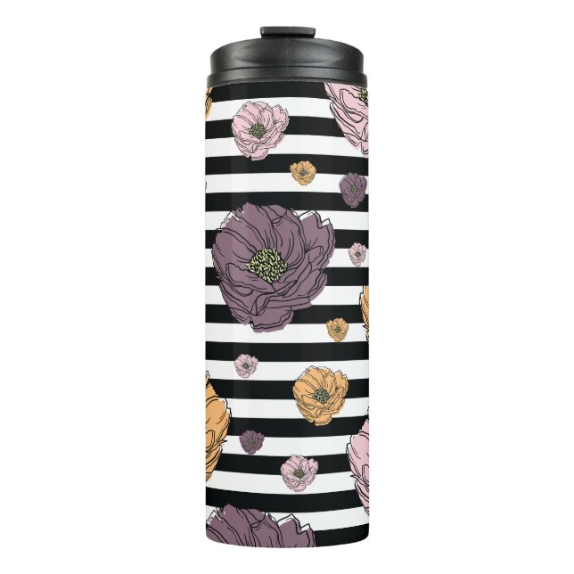 Flowers Pattern Thermal Tumbler (Front)