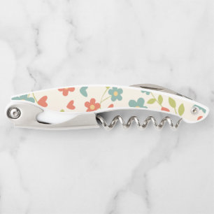 Flowers Pattern Waiter's Corkscrew