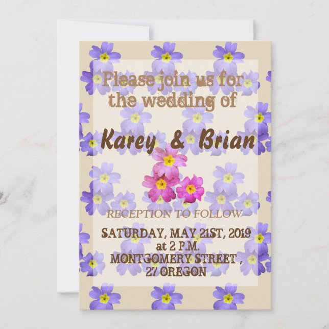 Flowers Pattern Wedding Invitation (Front)
