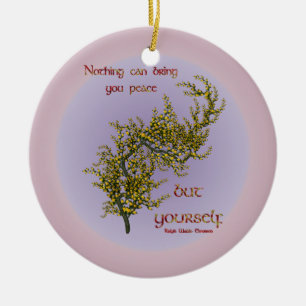 Flowers Peace Inspirational Quote Ornament