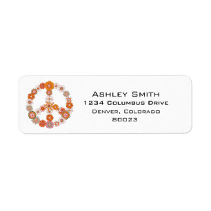 Flowers Peace Love Sign Stylish Modern