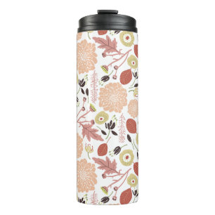 Flowers Peach Green Botanical Thermal Tumbler