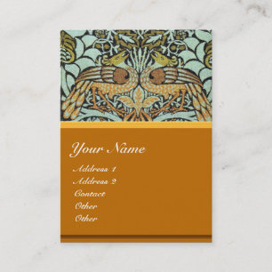 FLOWERS,PEACOCKS AND DRAGONS MONOGRAM BUSINESS CARD