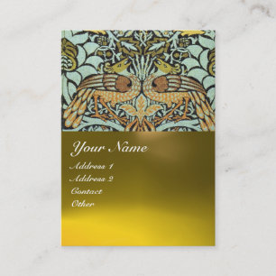 FLOWERS,PEACOCKS AND DRAGONS MONOGRAM BUSINESS CARD