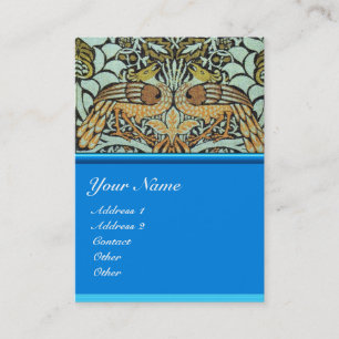FLOWERS,PEACOCKS AND DRAGONS MONOGRAM BUSINESS CARD