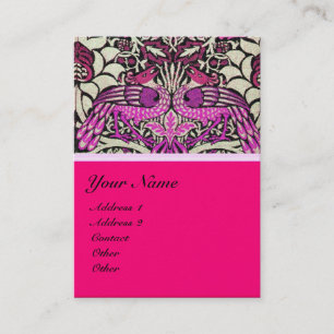 FLOWERS,PEACOCKS AND DRAGONS MONOGRAM pearl Business Card