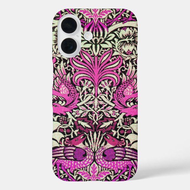 FLOWERS,PEACOCKS AND DRAGONS Pink Purple White Case-Mate iPhone Case (Back)