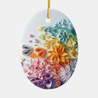 Flowers pendant ceramic tree decoration