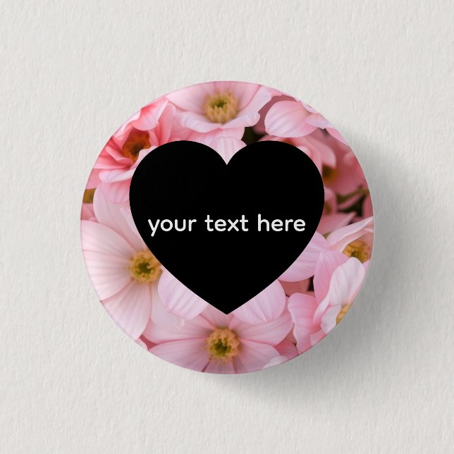 flowers personalised 3 cm round badge (Front)