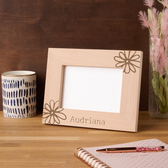 Flowers Personalised Etched Frames (Left)