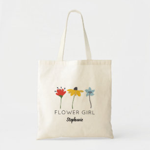 Flowers Personalised Flower Girl Tote Bag