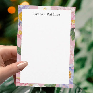 Flowers Personalised Stationery Card