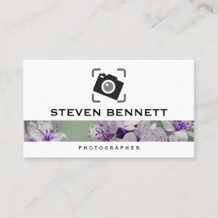 Flowers   Photography Camera Icon Business Card