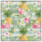 Flowers & Pineapple Teal Stripes