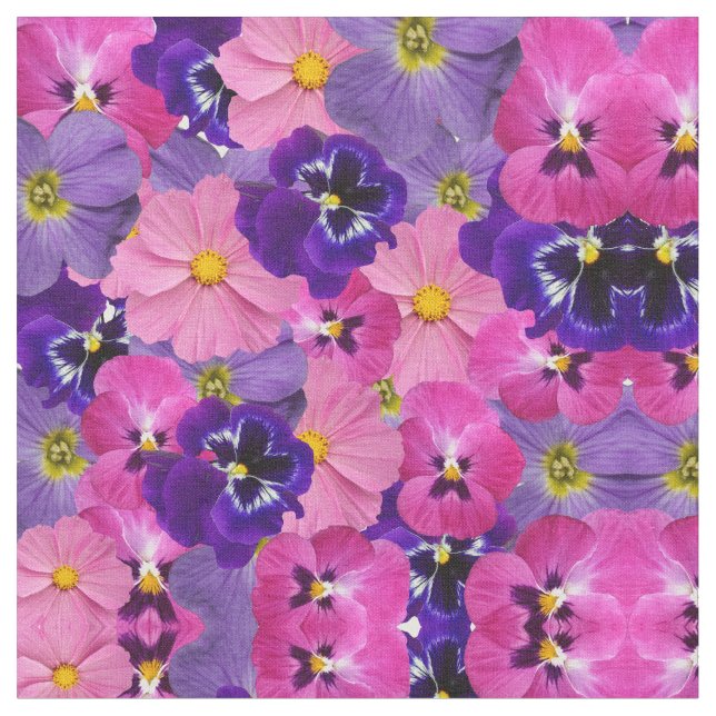 flowers pink and purple fabric (Close Up)
