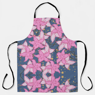 FLOWERS PINK- FLORAL PATTERN APRON