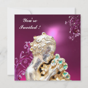 Flowers Pink,Fuchsia Purple Swirls ,Sweet 16 Party Invitation