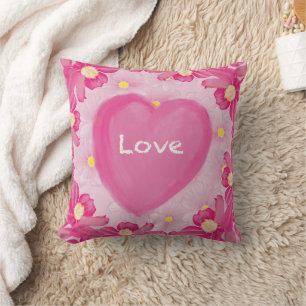 flowers,pink natural, throw pillow