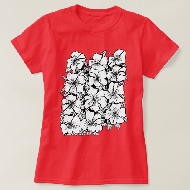 Flowers Pink Red T-Shirt (Design Front)