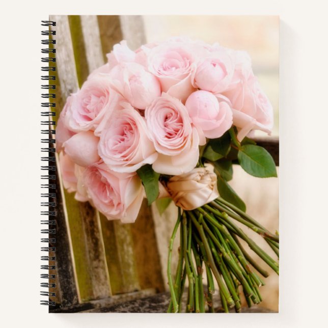 Flowers | Pink Rose Bouquet Notebook (Front)