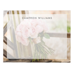 Flowers Pink Rose Bouquet Notepad
