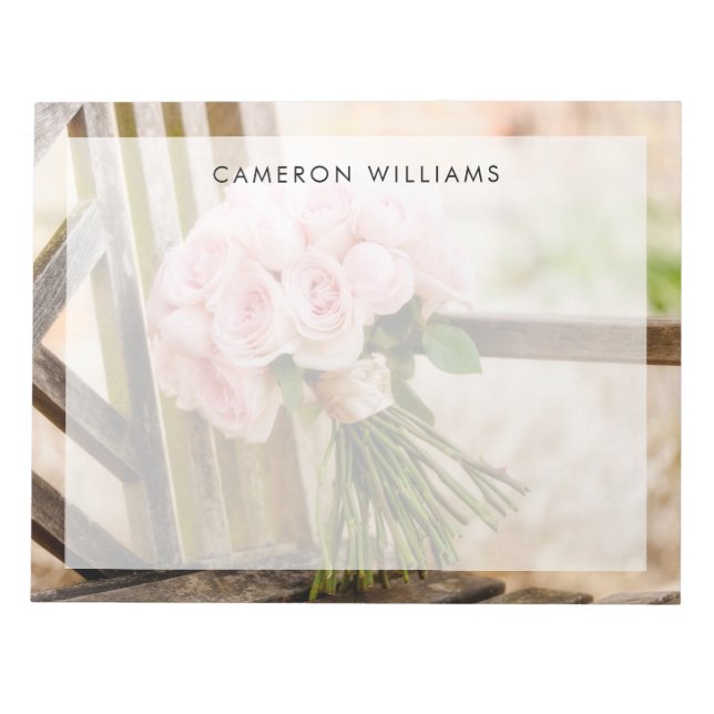 Flowers | Pink Rose Bouquet Notepad (Front)