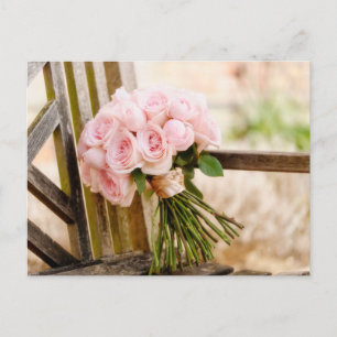 Flowers Pink Rose Bouquet Postcard