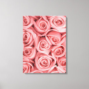 Flowers Pink Roses Canvas Print